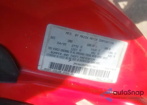 1995 Mazda Mx-5 Miata z USA, uszkodzony, nr VIN JM1NA3537S0619611